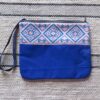 Upcycled Pouch in Blue and Pink. - Image 2