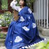 Handwoven Cotton Saree (Blue)