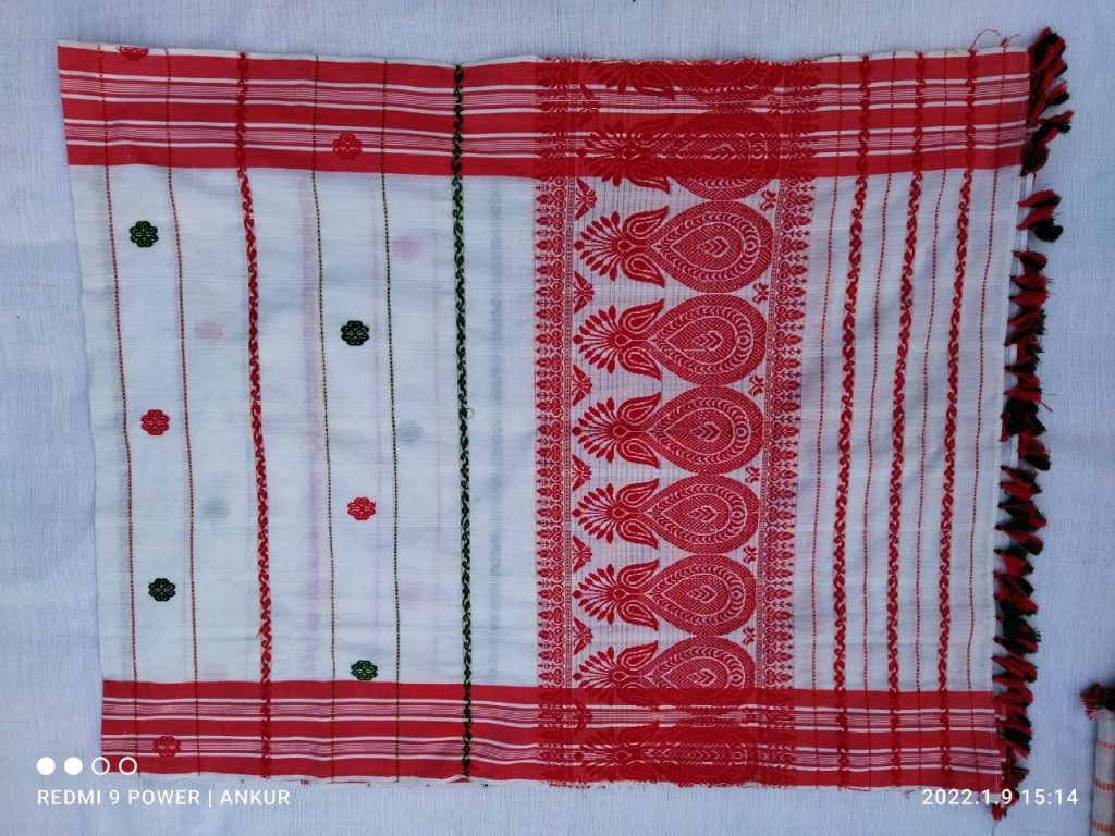 Assamese Cotton Gamusa Embroidery on Both Side 138x58cms Pack of 4