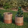 Bicolour Bamboo Bins - Set of 2