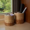 Bicolour Bamboo Bins - Set of 2 - Image 3