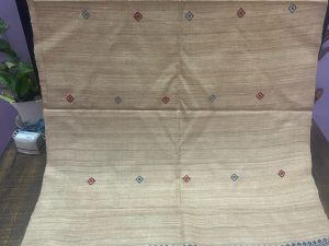 Handwoven Eri Silk Stole – Natural Beige with Minimal Motifs