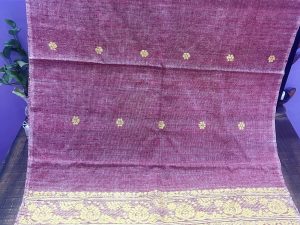 Handwoven Maroon Eri Silk Stole