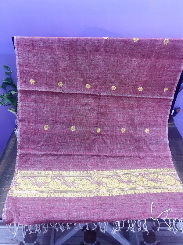 Handwoven Maroon Eri Silk Stole